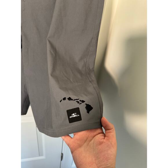 O'Neill Hyperfreak Mens Swim Trunks Size 40 Tie Waist Grey Hawaii 9” Inseam - Picture 4 of 5